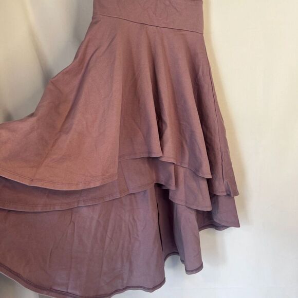 Windsor Violet Triangle Bodice High Low Layered Swirl Skirt Dress Size Small - Picture 6 of 12